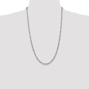 14K White Gold 3.5mm Semi-Solid Figaro with Lobster Clasp Chain