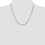 14K White Gold 2.45mm Semi-Solid Round Box with Lobster Clasp Chain