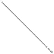 14K White Gold 2.45mm Semi-Solid Round Box with Lobster Clasp Bracelet