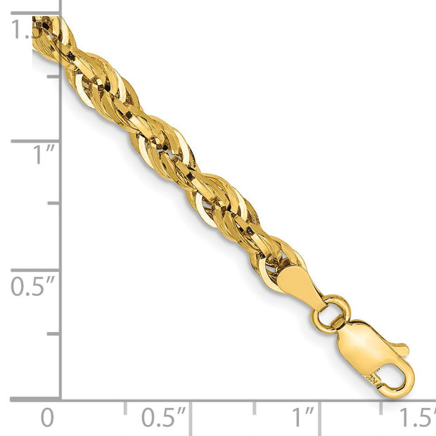14K 4.25mm Semi Solid Rope with Lobster Clasp Chain