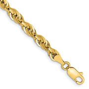 14K 4.25mm Semi Solid Rope with Lobster Clasp Chain
