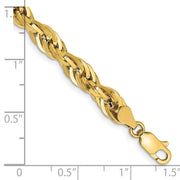 14K 5.4mm Semi Solid Rope with Lobster Clasp Chain