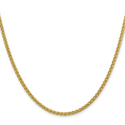14K 2.75mm Semi-Solid Wheat with Lobster Clasp Chain