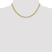 14K 3.45mm Semi-Solid Wheat with Lobster Clasp Chain