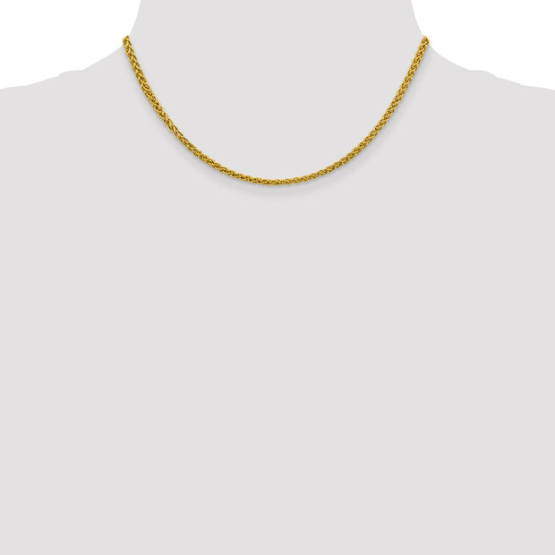 14K 3.45mm Semi-Solid Wheat with Lobster Clasp Chain