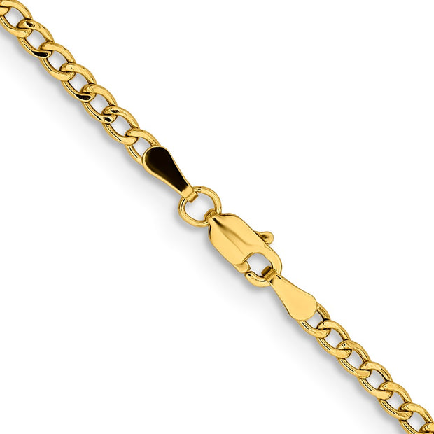 14k 2.85mm Semi-Solid Curb Chain