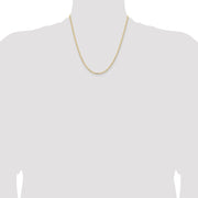 14K 2.85mm Semi-Solid Curb with Lobster Clasp Chain