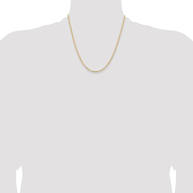 14K 2.85mm Semi-Solid Curb with Lobster Clasp Chain