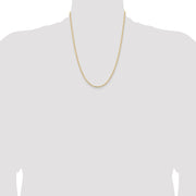 14K 2.85mm Semi-Solid Curb with Lobster Clasp Chain