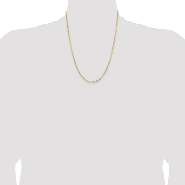 14K 2.85mm Semi-Solid Curb with Lobster Clasp Chain