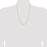 14K 2.85mm Semi-Solid Curb with Lobster Clasp Chain