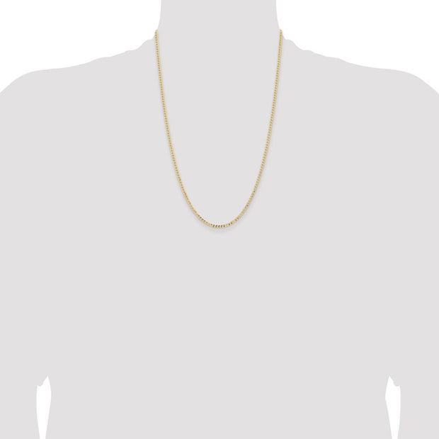 14K 2.85mm Semi-Solid Curb with Lobster Clasp Chain