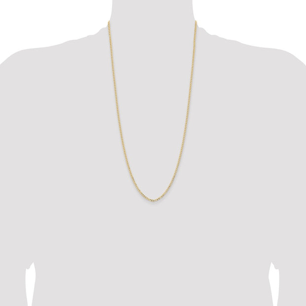 14K 2.85mm Semi-Solid Curb with Lobster Clasp Chain