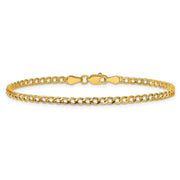 14K 2.85mm Semi-Solid Curb with Lobster Clasp Anklet