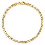 14K 2.85mm Semi-Solid Curb with Lobster Clasp Anklet