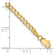 14K 2.85mm Semi-Solid Curb with Lobster Clasp Anklet