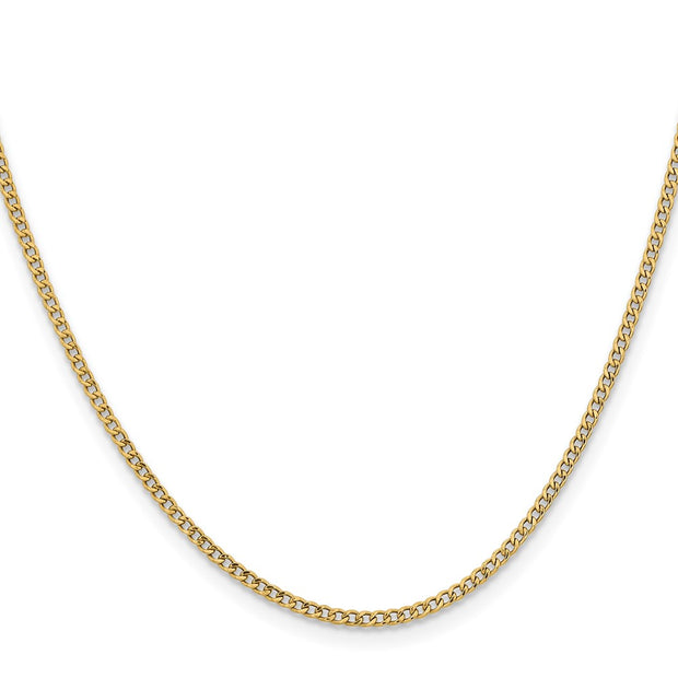 14k 1.85mm Semi-Solid Curb Chain