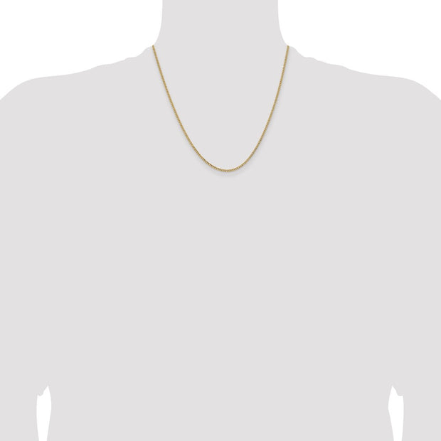 14K 1.85mm Semi-Solid Curb with Lobster Clasp Chain
