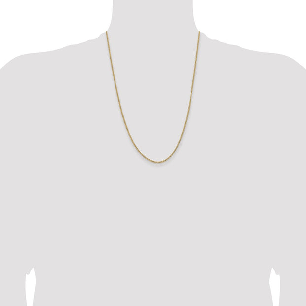 14K 1.85mm Semi-Solid Curb with Lobster Clasp Chain