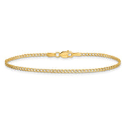 14K 1.85mm Semi-Solid Curb with Lobster Clasp Bracelet