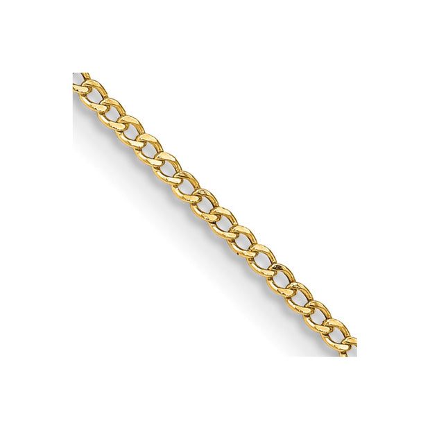 14K 1.85mm Semi-Solid Curb with Lobster Clasp Chain