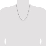14k White Gold 2.2mm Semi-Solid Beveled Paperclip Chain