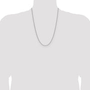 14k White Gold 2.2mm Semi-Solid Beveled Paperclip Chain