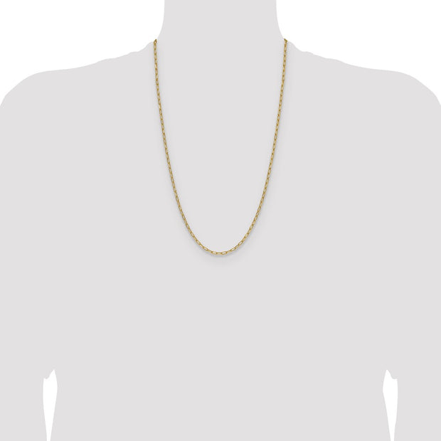 14k 3.0mm Semi-Solid Beveled Paperclip Chain