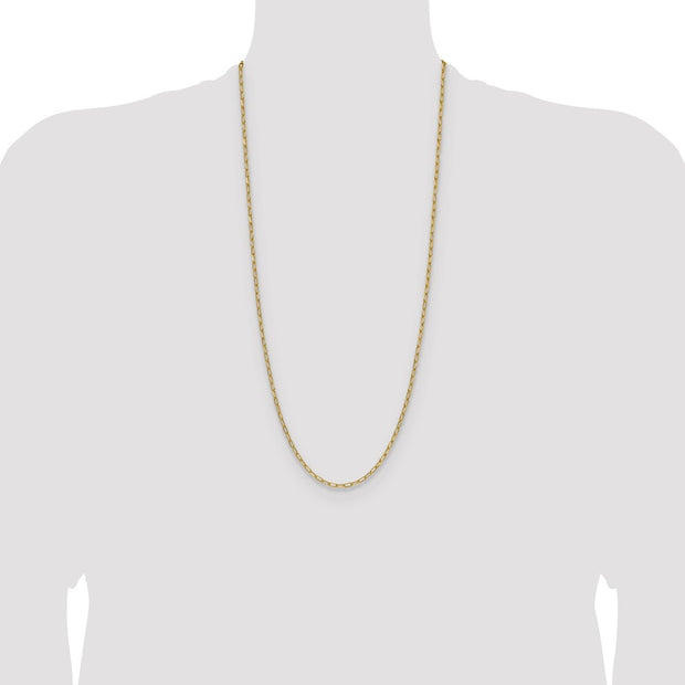 14k 3.0mm Semi-Solid Beveled Paperclip Chain