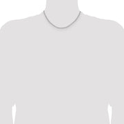 14k White Gold 3.0mm Semi-Solid Beveled Paperclip Chain