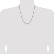 14k White Gold 3.0mm Semi-Solid Beveled Paperclip Chain