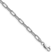 14k White Gold 3.7mm Semi-Solid Beveled Paperclip Chain