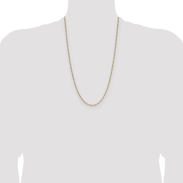 14k 1.9mm Semi-Solid Figaro Chain