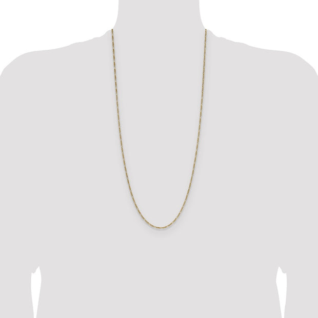 14k 1.9mm Semi-Solid Figaro Chain