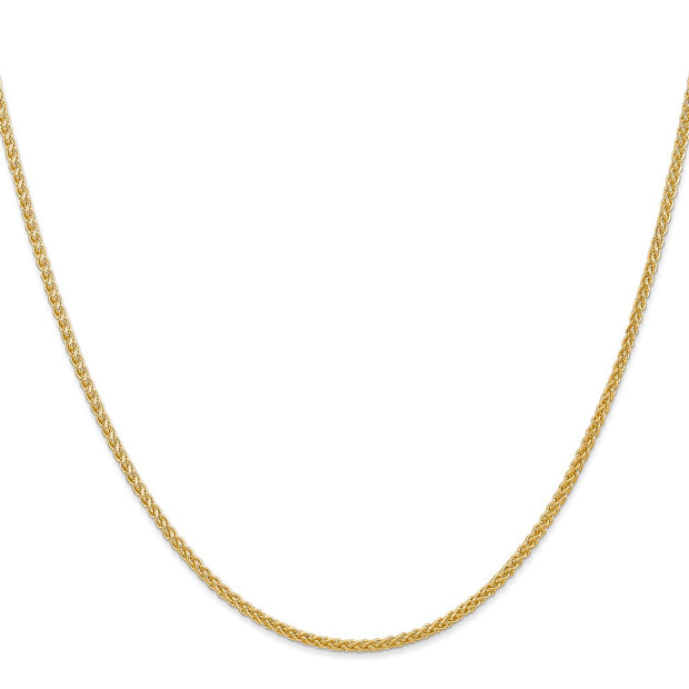 14K 2mm Semi-Solid Wheat with Lobster Clasp Chain