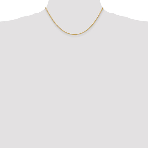 14K 2mm Semi-Solid Wheat with Lobster Clasp Chain