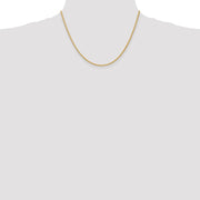 14K 2mm Semi-Solid Wheat with Lobster Clasp Chain
