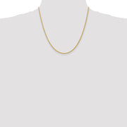 14K 2mm Semi-Solid Wheat with Lobster Clasp Chain