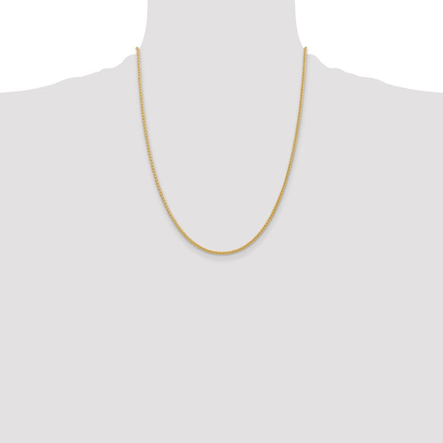 14K 2mm Semi-Solid Wheat with Lobster Clasp Chain