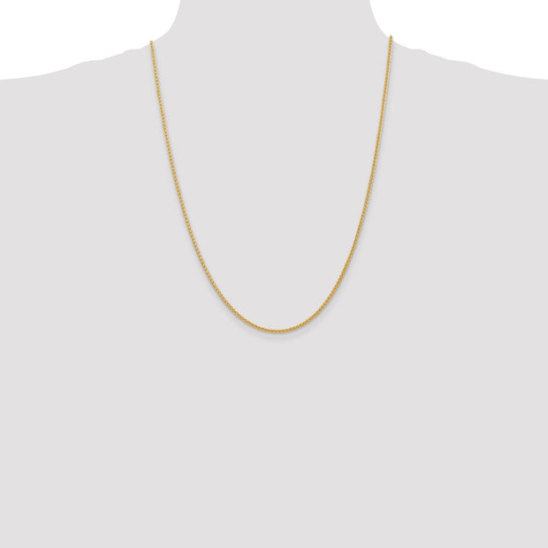 14K 2mm Semi-Solid Wheat with Lobster Clasp Chain