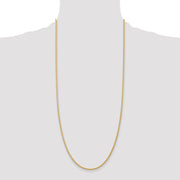 14K 2mm Semi-Solid Wheat with Lobster Clasp Chain
