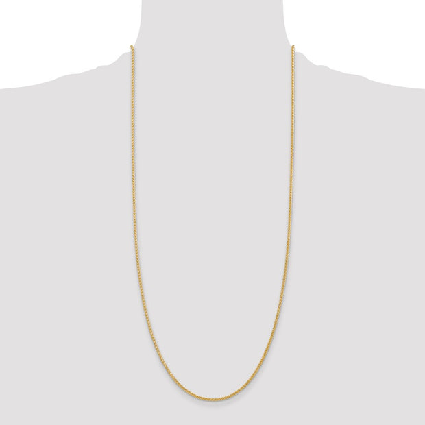 14K 2mm Semi-Solid Wheat with Lobster Clasp Chain