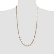 14K 3.5mm Semi-Solid Figaro with Lobster Clasp Chain