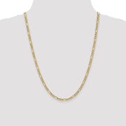 14K 4.2mm Semi-Solid Figaro with Lobster Clasp Chain