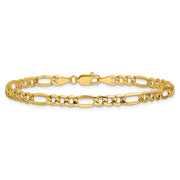14K 4.2mm Semi-Solid Figaro with Lobster Clasp Bracelet