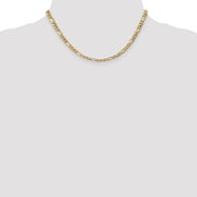 14K 5.75mm Semi-Solid Figaro with Lobster Clasp Chain
