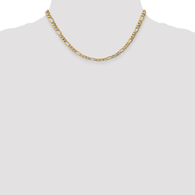 14K 5.75mm Semi-Solid Figaro with Lobster Clasp Chain