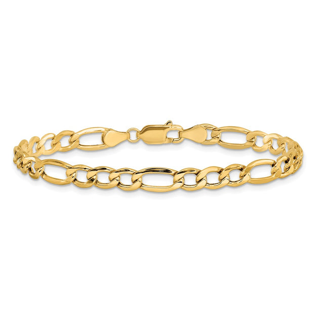 14K 5.75mm Semi-Solid Figaro with Lobster Clasp Bracelet