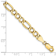 14K 5.75mm Semi-Solid Figaro with Lobster Clasp Bracelet