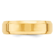 14k Yellow Gold 6mm Beveled Edge Comfort Fit Wedding Band